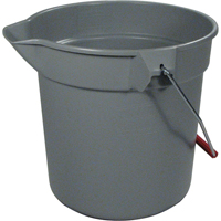 Seau Brute, Capacit&eacute; de 2.5 gal. US (10 pintes), Gris Distribution Industrielle GC