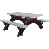 Recycled Plastic Picnic Tables, 8' L x 62-1/4" W, Grey Distribution Industrielle GC