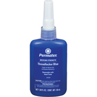 Adh&eacute;sif frein-filet &agrave; adh&eacute;rence amovible, Bleu, Moyen, 50 ml, Bouteille Distribution Industrielle GC