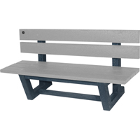 Bancs de parc d'ext&eacute;rieur, Plastique recycl&eacute;, 60" lo x 17" la x 17" h, Gris Distribution Industrielle GC