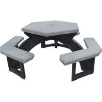 Tables de pique-nique hexagonales en plastique recycl&eacute;, 78" lo x 78" la, Gris Distribution Industrielle GC