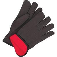 Gants en jersey classiques, Taille unique, Noir, Molleton rouge, &agrave; enfiler Distribution Industrielle GC