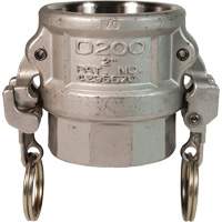 Coupleur &agrave; came et cannelure EZ Boss-Lock, Acier inoxydable, Type D, 1", NPT femelle, 250 PSI Distribution Industrielle GC