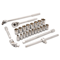 Jeu de douilles m&eacute;triques, 25 Mcx, Prise de 1/2" Distribution Industrielle GC