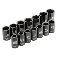 Jeu de douilles m&eacute;triques, 14 Mcx, Chocs, Prise de 1/2" Distribution Industrielle GC