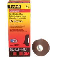 Scotch&reg; Vinyl Colour Coding Electrical Tape, 19 mm (3/4") W x 20 m (66') L, 7 mils, Brown Distribution Industrielle GC