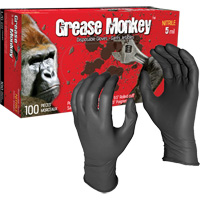 Gants jetables Grease Monkey, Grand, Nitrile, 5 mils, Sans poudre, Noir Distribution Industrielle GC