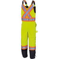 5041BB Pantalon &agrave; bretelles matelass&eacute; imperm&eacute;able, Polyester, Grand, Jaune lime haute visibilit&eacute; Distribution Industrielle GC