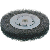 Brosses &eacute;conomiques &agrave; fils cr&ecirc;p&eacute;s - Face large, 6" dia., Fils 0.014, Arbre 2" Distribution Industrielle GC