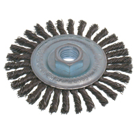 Brosses &eacute;conomiques &agrave; fil nou&eacute;s &agrave; haute vitesse pour cordons de soudure, Dia. 6-1/2", Fils 0,02", Arbre 5/8"-11, Acier Distribution Industrielle GC