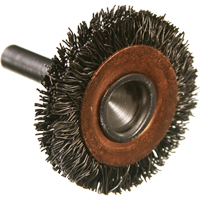 Brosses mont&eacute;es &agrave; fils cr&ecirc;p&eacute;s circulaires, 1-1/2", Fils 0,005", Tige 1/4" Distribution Industrielle GC
