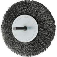 Brosses mont&eacute;es &agrave; fils cr&ecirc;p&eacute;s circulaires, 4", Fils 0,008", Tige 1/4" Distribution Industrielle GC