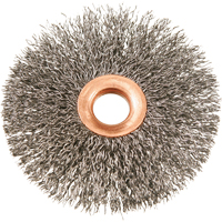 Brosses rotatives &agrave; fils cr&ecirc;p&eacute;s avec moyeu en cuivre 3", 3" dia., Fils 0,012", Arbre 1/2" Distribution Industrielle GC