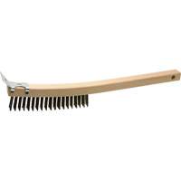 Brosse de nettoyage avec racloir, Acier, 3 x 19 rangs de fils, Longueur 13" Distribution Industrielle GC