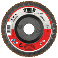 Disque &agrave; lamelles Cerabond, 5" x 7/8", Type 27, Grain 40, C&eacute;ramique Distribution Industrielle GC