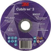 Cubitron 3 Cut-Off Wheel, 5" x 0.045", 7/8" Arbor, Type 1, Ceramic, 12250 RPM Distribution Industrielle GC