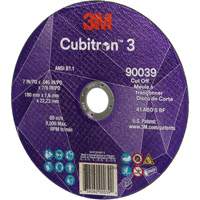 Cubitron 3 Cut-Off Wheel, 7" x 0.09", 7/8" Arbor, Type T27, Ceramic, 8500 RPM Distribution Industrielle GC