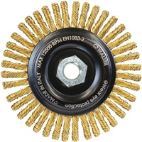 Brosse m&eacute;tallique &agrave; touret sans cr&eacute;ation d'&eacute;tincelles, 5" dia. x 5/8"-11 arbre Distribution Industrielle GC