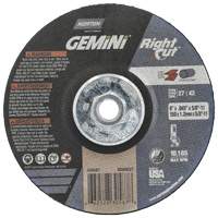 Gemini RightCut Right Angle Cut-Off Wheel, 6" x 0.045", 5/8"-11 Arbor, Type 27/42, Aluminum Oxide, 10185 RPM Distribution Industrielle GC