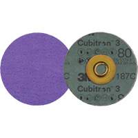 Disque en fibre Roloc Cubitron 3, 3" dia., Grain 80+, C&eacute;ramique Distribution Industrielle GC