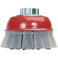 Knotted Wire Cup Brush with Protective Guard, 4" Dia. x 5/8"-11 Arbor Distribution Industrielle GC