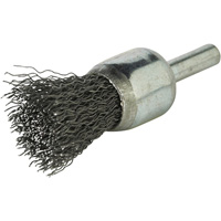 Brosse &agrave; fils cr&ecirc;p&eacute;s avec moyeu, 3/4", Fils 0,014", Tige 1/4" Distribution Industrielle GC
