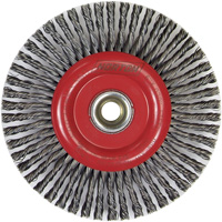 Brosse &agrave; fils nou&eacute;s pour cordons de soudure pour meuleuse angulaire, Dia. 6", Fils 0,02", Arbre 5/8"-11, Acier Distribution Industrielle GC