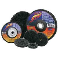 Disque &agrave; moyeu d&eacute;port&eacute; non tiss&eacute; pour d&eacute;capage rapide Bear-Tex, 4-1/2" dia., Grain Extra grossier, Carbure de silicium Distribution Industrielle GC