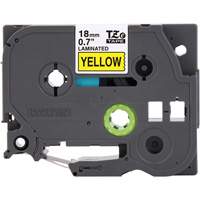 Cartouche de ruban pour syst&egrave;me d'&eacute;tiquetage P-touch, 18 mm x 8 m, Noir sur jaune Distribution Industrielle GC