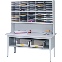 E-z Sort&reg; Mailroom Furniture-sorting Tables With Shelf-base Table With Shelf, 60" W x 28" D x 36" H, Laminate Distribution Industrielle GC