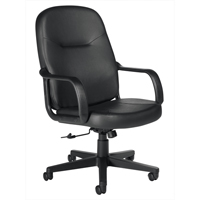 Fauteuil de bureau, Cuir, Noir Distribution Industrielle GC