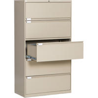 Classeur lat&eacute;ral, Acier, 5 tiroirs, 36" la x 18" p x 65-1/2" h, Beige Distribution Industrielle GC