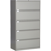 Classeur lat&eacute;ral, Acier, 5 tiroirs, 36" la x 18" p x 65-1/2" h, Gris Distribution Industrielle GC