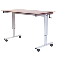 Postes de travail ajustables pour travail assis et debout , , 48-1/2" h x 48" la x 32-1/2" p, Noyer Distribution Industrielle GC