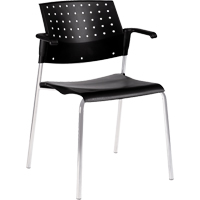 Stacking Chairs, Plastic, 33" High, 300 lbs. Capacity, Black Distribution Industrielle GC