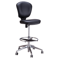 Metro Extended-High Chair, Vinyl, Black, 250 lbs. Capacity Distribution Industrielle GC