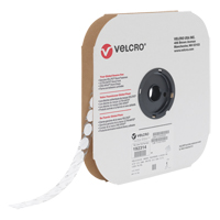 Attache Velcoin, Crochet, 3/4" dia., Adh&eacute;sif, Blanc Distribution Industrielle GC