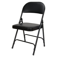 Vinyl Padded Folding Chair, Steel, Black, 300 lbs. Weight Capacity Distribution Industrielle GC