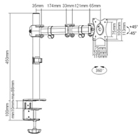 Bras pour moniteur ActivErgo Distribution Industrielle GC