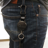 Mousqueton porte-cl&eacute;s r&eacute;tractable Securit, Polycarbonate, C&acirc;ble 28", Fixation Mousqueton Distribution Industrielle GC