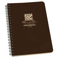 Carnet de notes de poche &agrave; spirale lat&eacute;rale, Couverture souple, Brun, 64 Pages, 4-5/8" , 7"  Distribution Industrielle GC