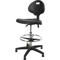 Tabouret robuste et ergonomique, Stationnaire, Ajustable, 39” - 48”, Polyur&eacute;thane Si&egrave;ge, Noir Distribution Industrielle GC