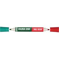 Marqueur &agrave; encre permanente et double couleur Markal Dura-Ink, Ronde, Vert/Rouge Distribution Industrielle GC