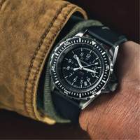 Grande montre automatique de plong&eacute;e, Num&eacute;rique, &agrave; piles, 41 mm, Noir Distribution Industrielle GC