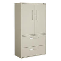 Armoire Multi-Stor, Acier, 3 Tablettes, 65-1/4" h x 36" la x 18" P, Beige Distribution Industrielle GC