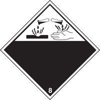 &eacute;tiquettes d'exp&eacute;dition TMD, Classe 8, Corrosifs, Vinyle Distribution Industrielle GC