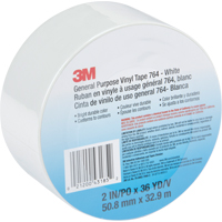 General Purpose Vinyl Tape 764, 48 mm (2") W x 32.9 m (108') L, White Distribution Industrielle GC