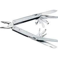 Outil multiple SwissTool avec lame verrouillable, M&eacute;tal, Poign&eacute;e en M&eacute;tal, 155 mm lo, 26 fonctions, 0,7 lb Distribution Industrielle GC
