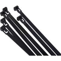 Attache-c&acirc;ble r&eacute;utilisable, Longueur 14", R&eacute;sistance &agrave; la traction 50 lb, Noir Distribution Industrielle GC