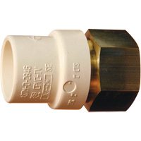 Threaded Pipe Adapter, Hub x FPT, 1" Dia., Brass/CPVC Distribution Industrielle GC